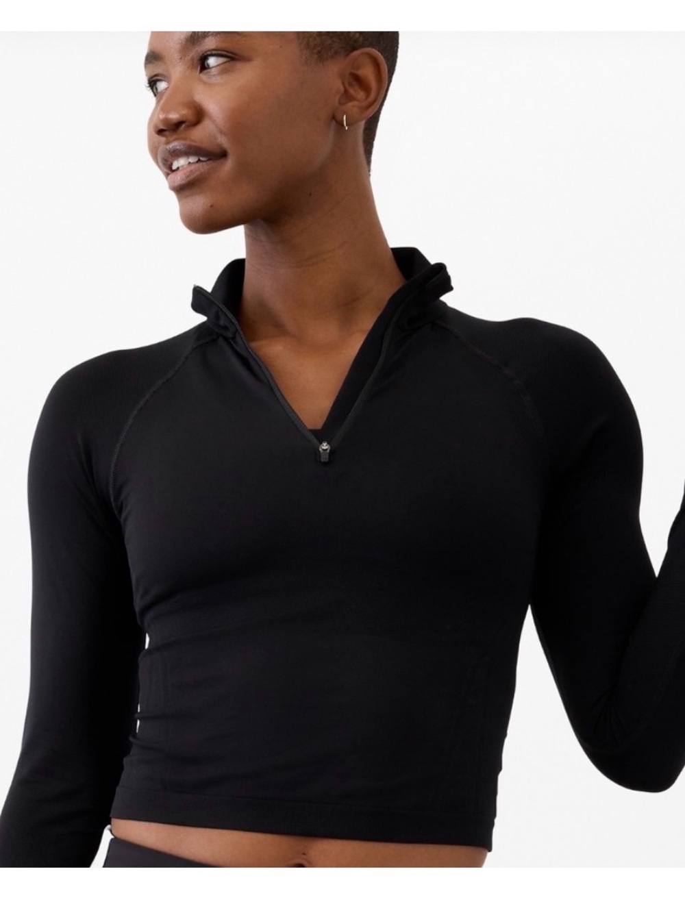 Athleta Momentum Seamles Crop Half Zip NWT size Small retails $89